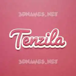 tenzila in Red Scribble style - 3D name wallpaper