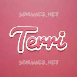 terri in Red Scribble style - 3D name wallpaper