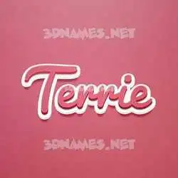 terrie in Red Scribble style - 3D name wallpaper
