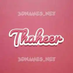 thaheer in Red Scribble style - 3D name wallpaper