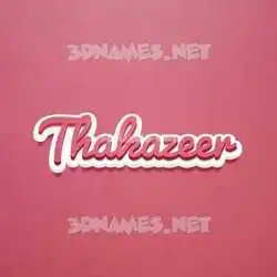 thakazeer in Red Scribble style - 3D name wallpaper