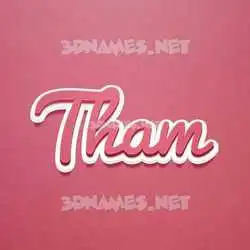tham in Red Scribble style - 3D name wallpaper