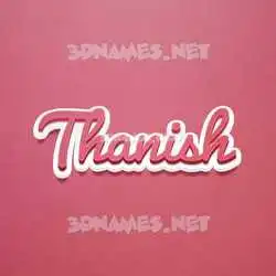 thanish in Red Scribble style - 3D name wallpaper