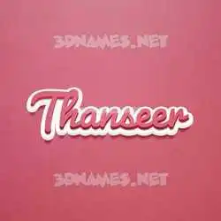 thanseer in Red Scribble style - 3D name wallpaper