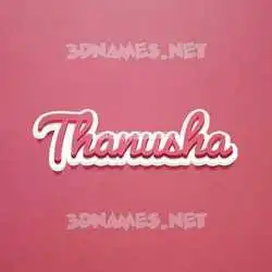 thanusha in Red Scribble style - 3D name wallpaper