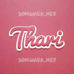 thari in Red Scribble style - 3D name wallpaper