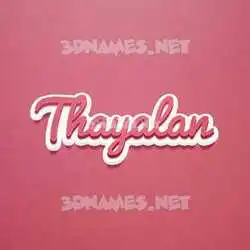 thayalan in Red Scribble style - 3D name wallpaper