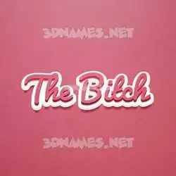 the bitch in Red Scribble style - 3D name wallpaper