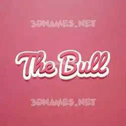 the bull in Red Scribble style - 3D name wallpaper
