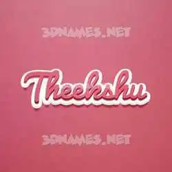 theekshu in Red Scribble style - 3D name wallpaper