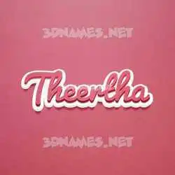 theertha in Red Scribble style - 3D name wallpaper