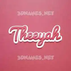 theeyah in Red Scribble style - 3D name wallpaper