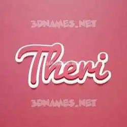 theri in Red Scribble style - 3D name wallpaper
