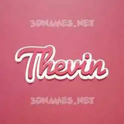 thevin in Red Scribble style - 3D name wallpaper