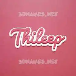thileep in Red Scribble style - 3D name wallpaper