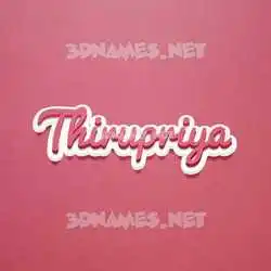 thirupriya in Red Scribble style - 3D name wallpaper