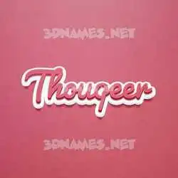 thouqeer in Red Scribble style - 3D name wallpaper