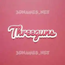 threeguns in Red Scribble style - 3D name wallpaper