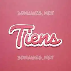 tiens in Red Scribble style - 3D name wallpaper