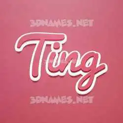 ting in Red Scribble style - 3D name wallpaper
