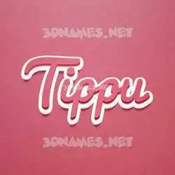 tippu in Red Scribble style - 3D name wallpaper