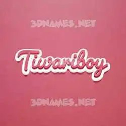 tiwariboy in Red Scribble style - 3D name wallpaper