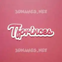 tjprinces in Red Scribble style - 3D name wallpaper