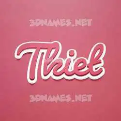 tkiet in Red Scribble style - 3D name wallpaper
