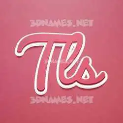 tls in Red Scribble style - 3D name wallpaper
