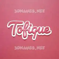 tofique in Red Scribble style - 3D name wallpaper