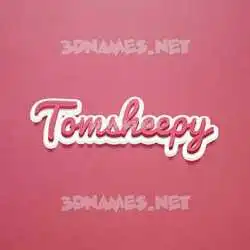 tomsheepy in Red Scribble style - 3D name wallpaper