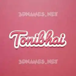 tonibhai in Red Scribble style - 3D name wallpaper