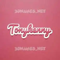 tonykenny in Red Scribble style - 3D name wallpaper