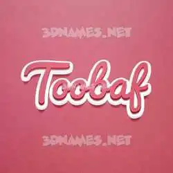 toobaf in Red Scribble style - 3D name wallpaper
