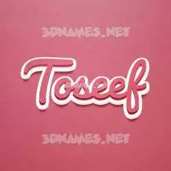 toseef in Red Scribble style - 3D name wallpaper
