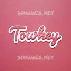 towkey in Red Scribble style - 3D name wallpaper