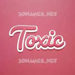 toxic in Red Scribble style - 3D name wallpaper