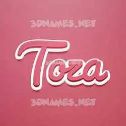 toza in Red Scribble style - 3D name wallpaper