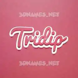 tridip in Red Scribble style - 3D name wallpaper