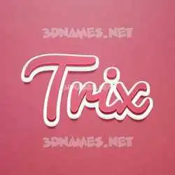 trix in Red Scribble style - 3D name wallpaper