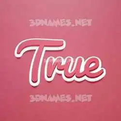 true in Red Scribble style - 3D name wallpaper