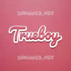 trueboy in Red Scribble style - 3D name wallpaper