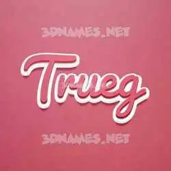 trueg in Red Scribble style - 3D name wallpaper