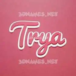 trya in Red Scribble style - 3D name wallpaper