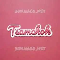 tsamchok in Red Scribble style - 3D name wallpaper
