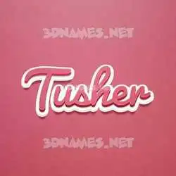 tusher in Red Scribble style - 3D name wallpaper