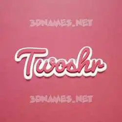 twoshr in Red Scribble style - 3D name wallpaper