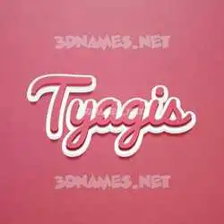tyagis in Red Scribble style - 3D name wallpaper