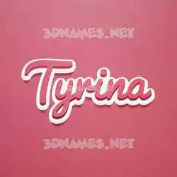 tyrina in Red Scribble style - 3D name wallpaper