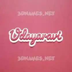 udayaravi in Red Scribble style - 3D name wallpaper